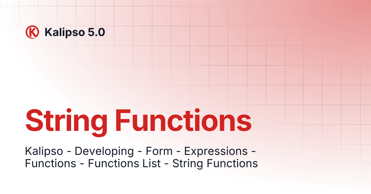 String Functions | Kalipso 5.0