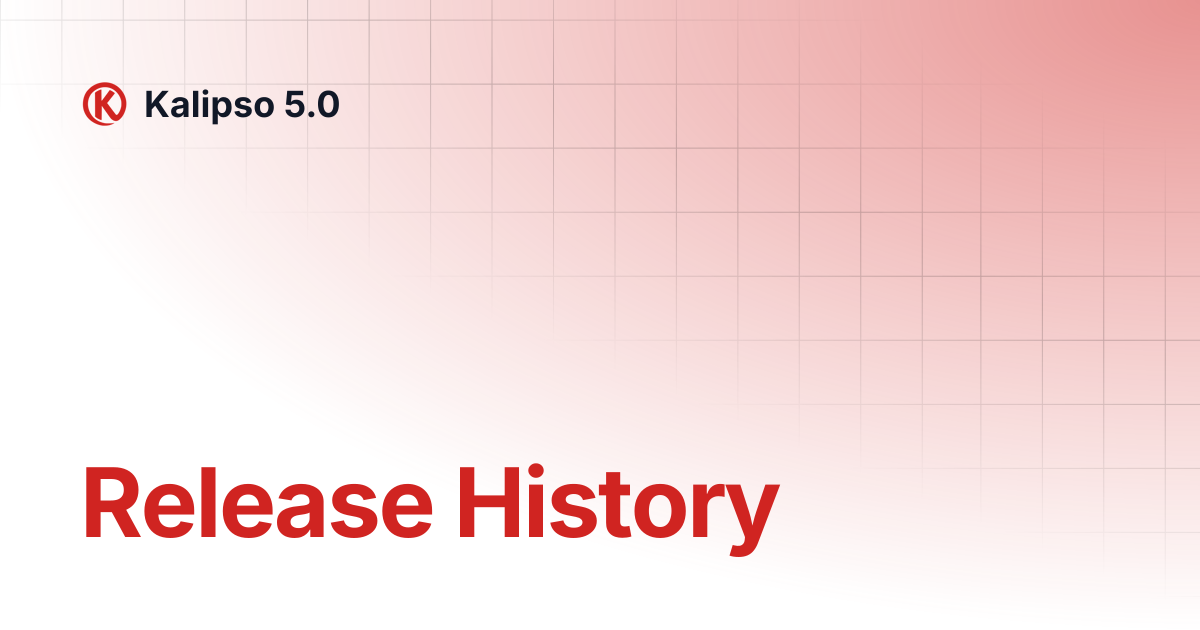 Release History | Kalipso 5.0
