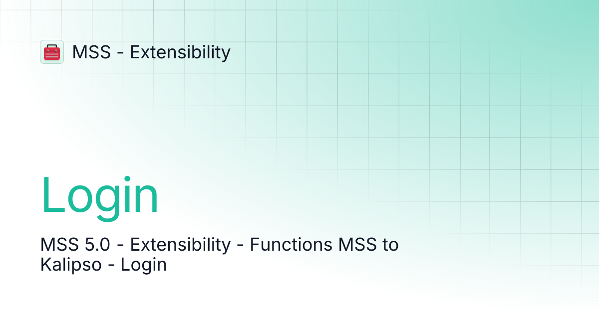 Login | MSS - Extensibility